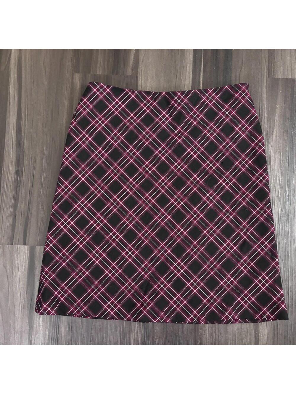 Tangents Y2K Mini Plaid Skirt Juniors Size 5/6 Burgundy Black